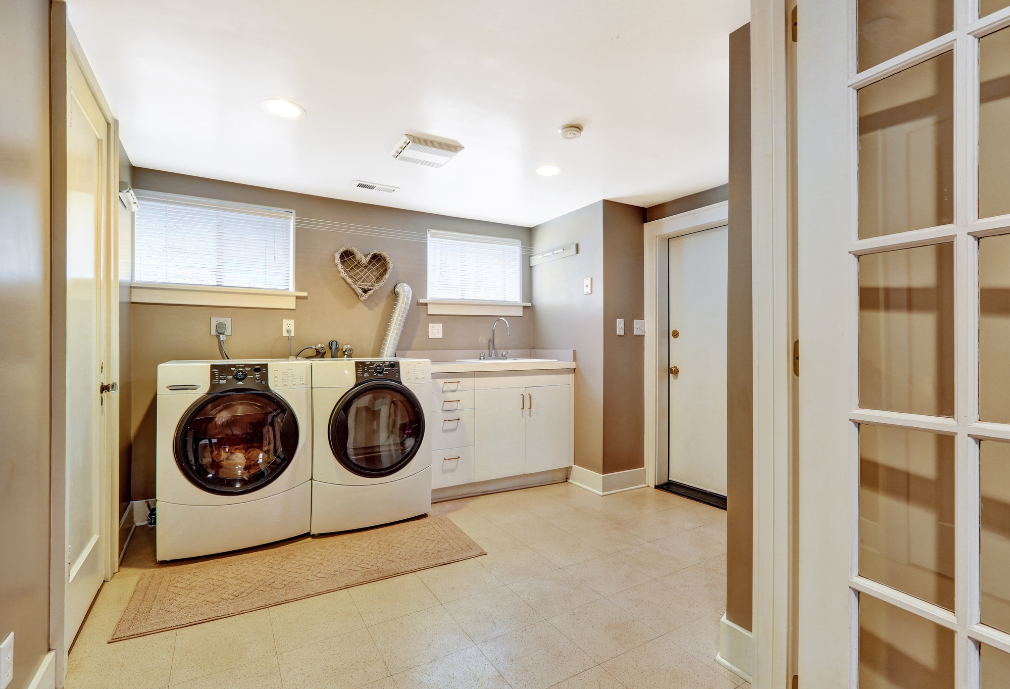 Laundry room with two washers machine